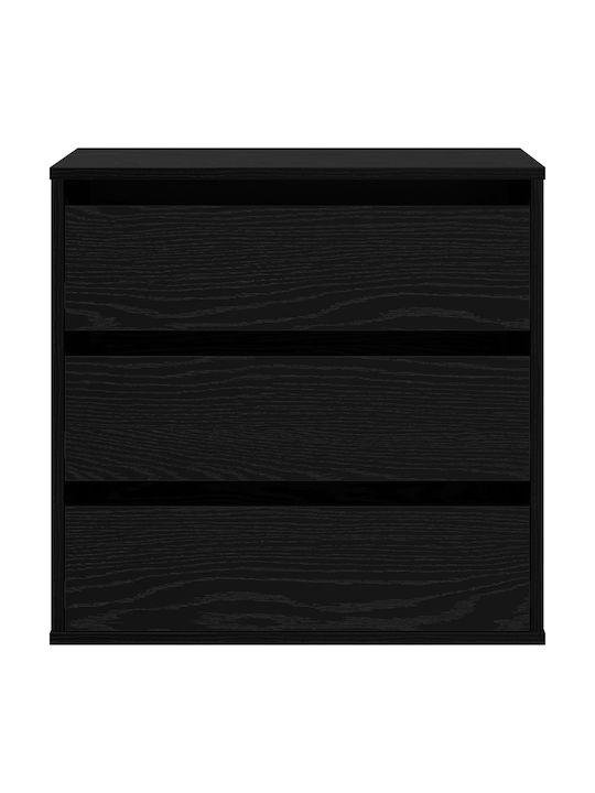 Συρταριέρα Креватокамарас Дървена с 3 чекмеджета Black Oak 60x41x58бр