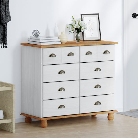 Comoda pentru Dormitor Lemnoasă Alb 91x40x79buc