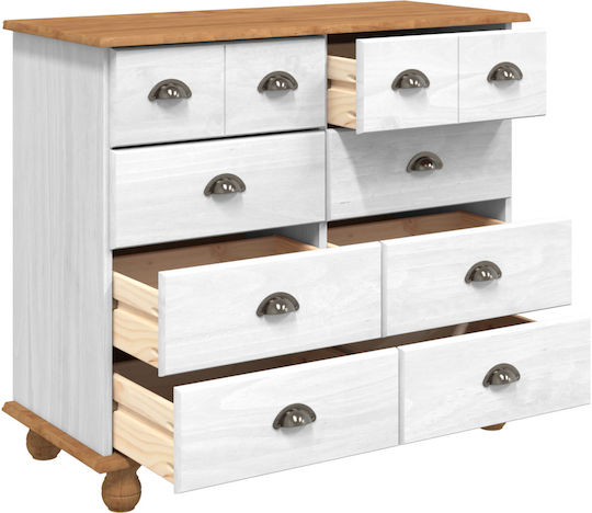 Comoda pentru Dormitor Lemnoasă Alb 91x40x79buc