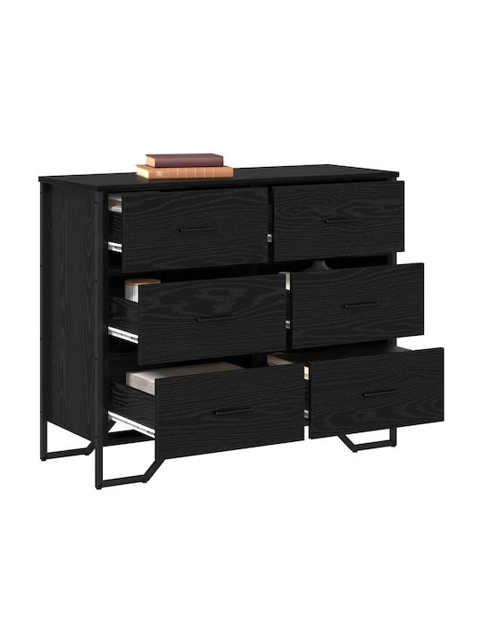 Comoda pentru Dormitor Neagră 91x35.5x74.5buc