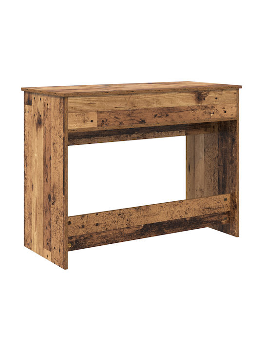 Masă De Toaletă De Podea Din Lemn Maro Cu Oglindă 100x45x76cm