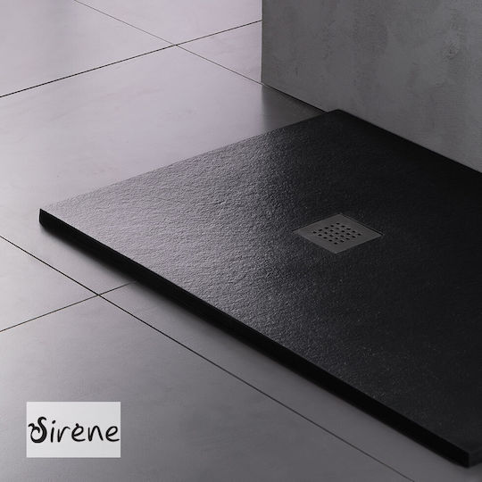 Sirene Künstlicher Stein Dusche x80cm Schwarz