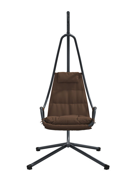 Garten & Veranda Schaukel mit Basis und Kissen Sessel Metallisch Braun L95xB105xH195cm