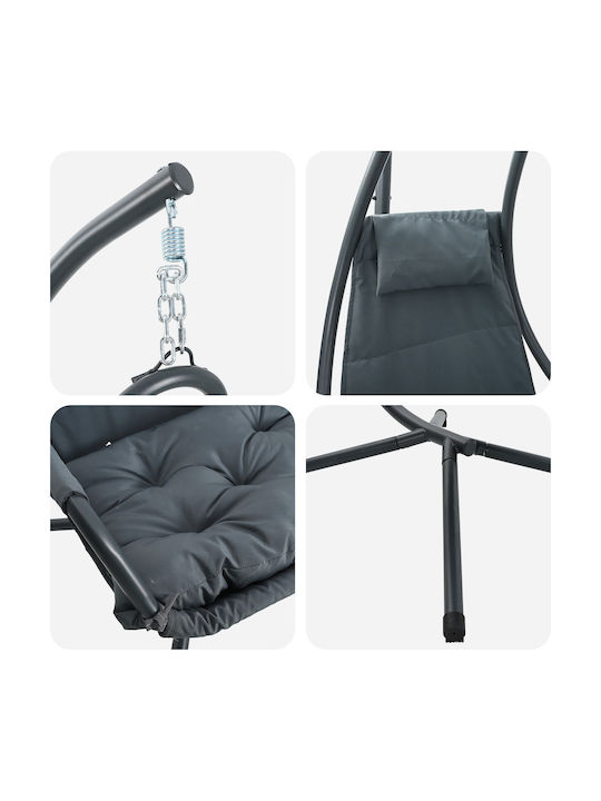 Metallic Swing Nest with Stand Gray L95xW105xH195cm