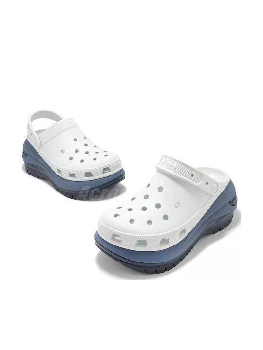 Crocs Crush Femei Sabot Albe