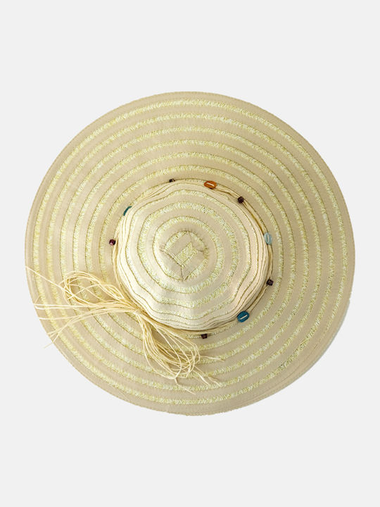 Brims and Trims Женска Слама Шапка Дискета Бежов