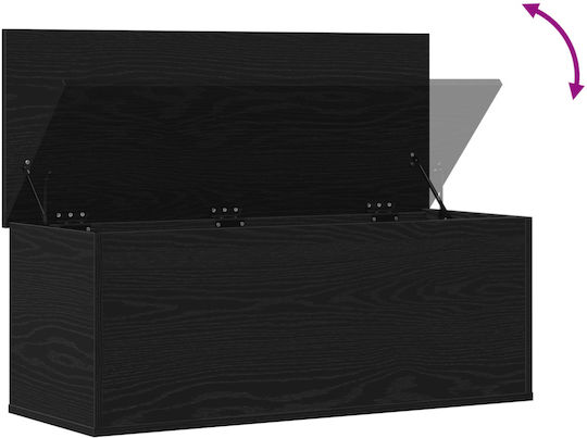 vidaXL Wooden Decorative Trunk Black 90x35x35cm