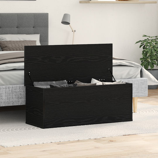 vidaXL Wooden Decorative Trunk Black 90x35x35cm