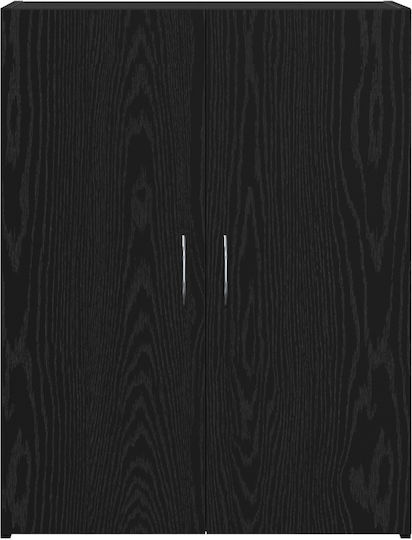 Дървен Черен Офисен Шкаф 60x32x77.5см