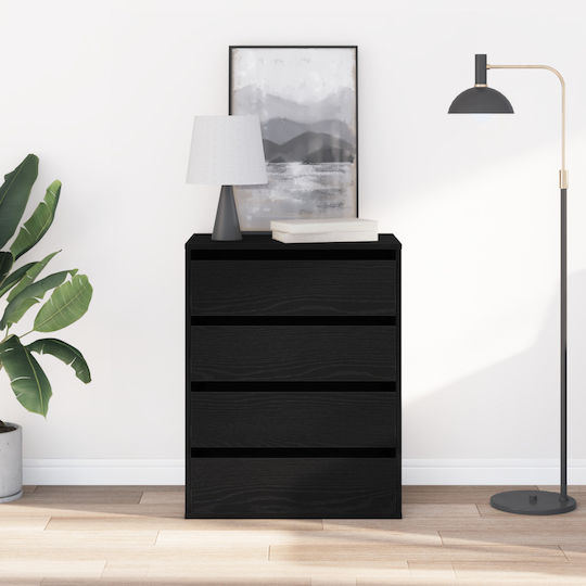 Συρταριέρα Γραφείου από MDF Μαύρη 60x41x76cm