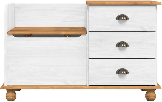 Eingangsmöbel mit Bank White 100x39x62cm