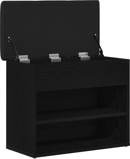 Έπιπλο Εισόδου με Παγκάκι Μαύρο Δρυς 60x30x48εκ.