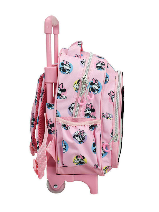 Gim Minnie School Bag Trolley Kindergarten Pink with Water Bottle Holder 12Liters