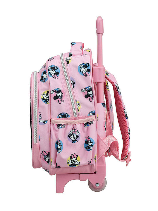 Gim Minnie School Bag Trolley Kindergarten Pink with Water Bottle Holder 12Liters