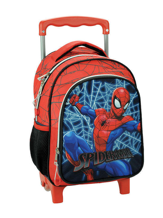 Gim Spiderman Schulranzen Trolley Kindergarten Rot mit Flaschenhalter