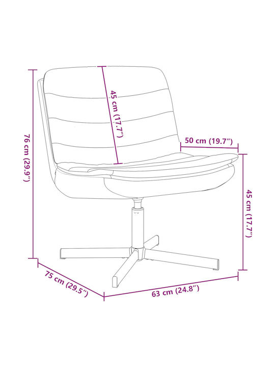 Rotativă Scaun Vizitator în Culoare Negru 63x75x76cm 1buc