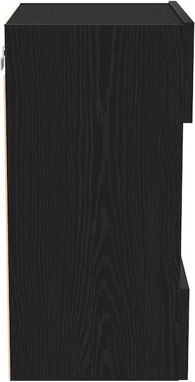 Living Room Display Cabinet made of Particle Board with Windowed and Lighting Black Oak 40x30x60.5cm