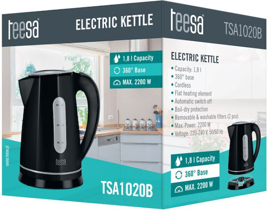 Teesa Kettle 1.8lt 2200W Black