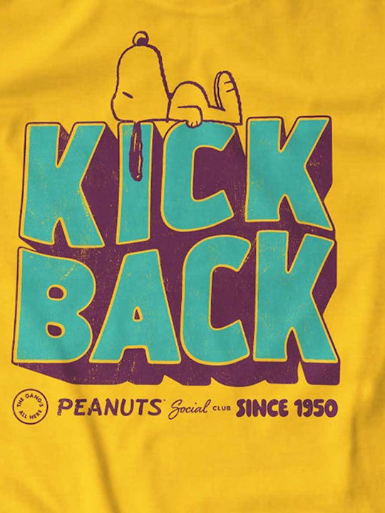 Peanuts Kick Back Social Club T-shirt Gold Pnc-1-pn006-h85-gd