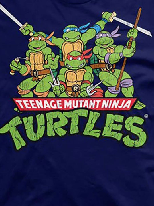 Turtles Distressed Group T-shirt Navy Ανδρικό Nic-1-tmnt005-h48-nv