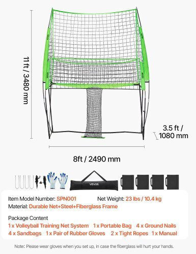 Vevor Portable Volleyball Training System Indoor Outdoor Pqxlwjqkjqwbis5iv001v0