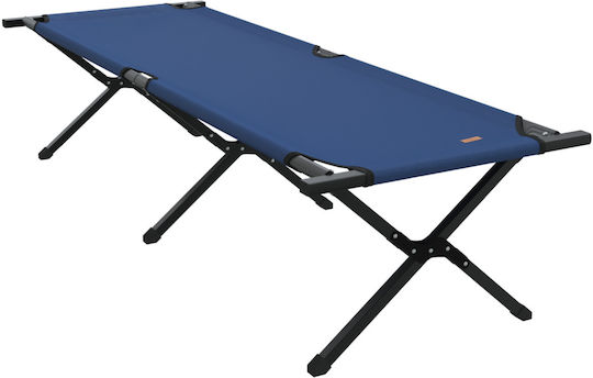 vidaXL Foldable Metallic Beach Sunbeds Blue 69x193x45cm 2pcs