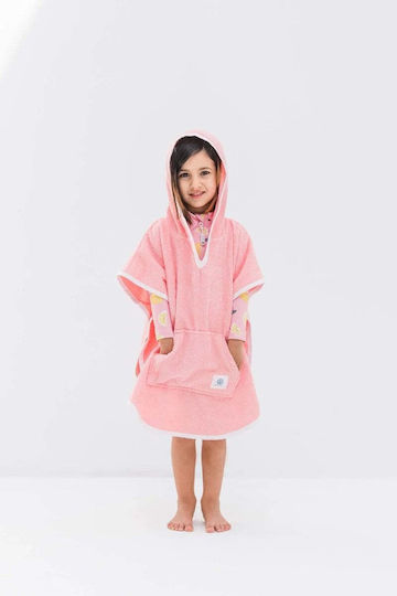 Kid's Beach Poncho Protection Summer Pink 3-8 Years