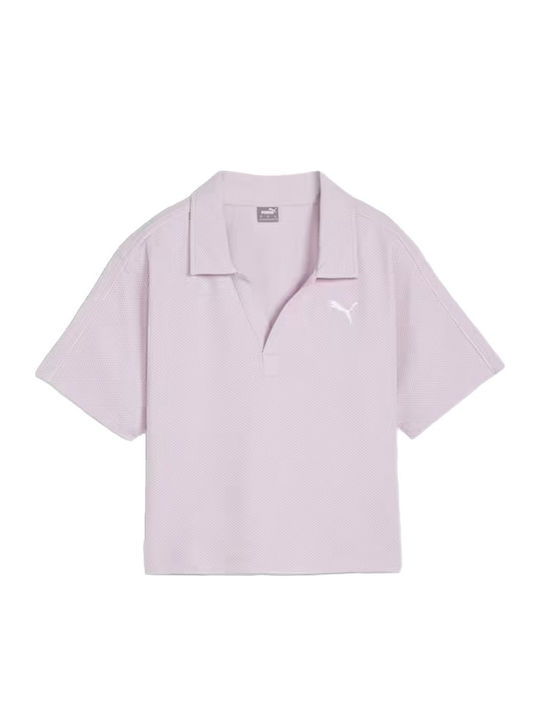 Women's Athletic Polo Blouse Short Sleeve Turquoise