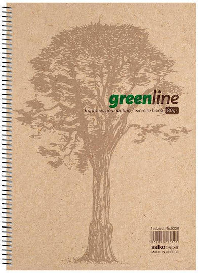 Salko Paper Spiral Heft Geregelt B5 180 Blätter 3 Themen Greenline 1Stück