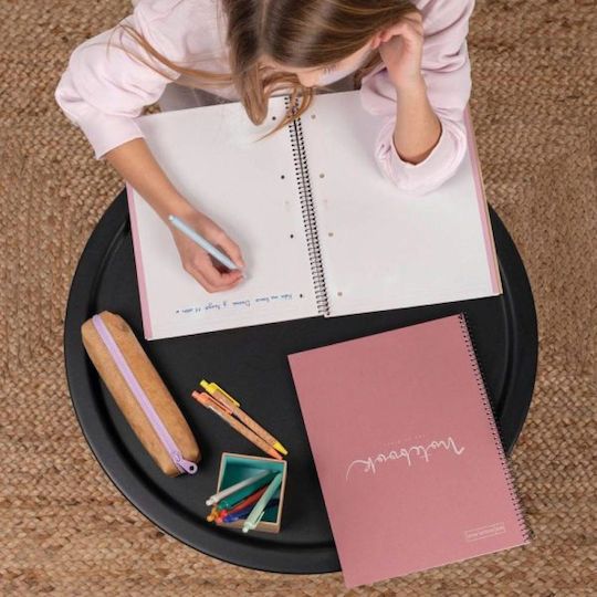 Miquelrius Spiral Notebook Ruled A4 80 Sheets Mr Recycled Emotions Pink 1pcs