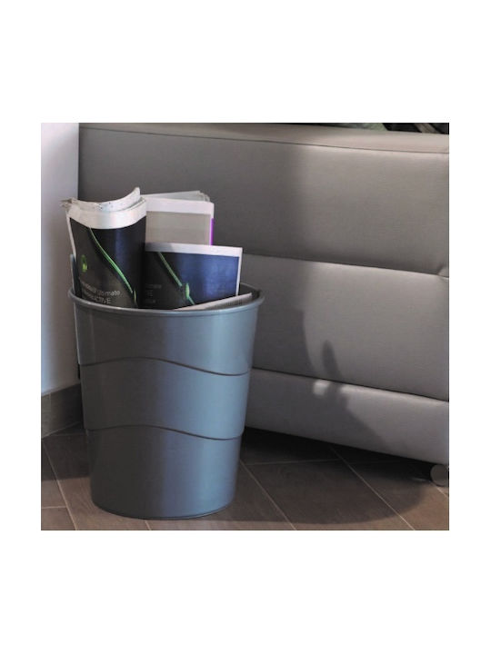 Office Bin Closed 14lt-d29x31h Cm-Grey