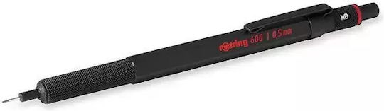 Rotring 600 Mechanical Pencil for Drawing Metallic 1pcs Black