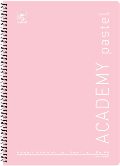 Typotrust Spiral Notebook Blank 60 Sheets 4 Subjects Academy Pastel 1pcs (Μiscellaneous Designs/Colors)