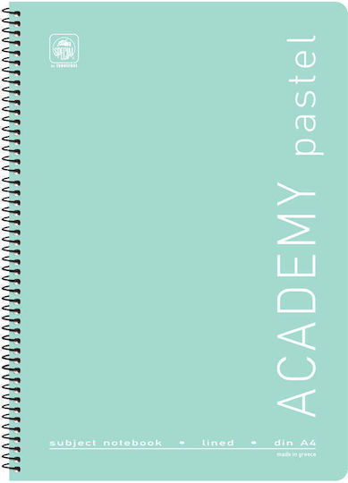 Typotrust Spiral Notebook Blank 60 Sheets 4 Subjects Academy Pastel 1pcs (Μiscellaneous Designs/Colors)