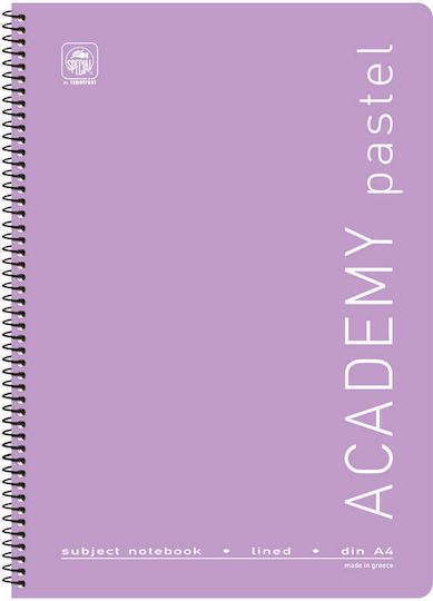 Typotrust Spiral Notebook Blank 60 Sheets 2 Subjects Academy Pastel 1pcs (Μiscellaneous Designs/Colors)