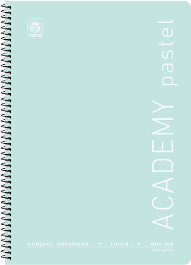 Typotrust Spiral Notebook Blank 60 Sheets 2 Subjects Academy Pastel 1pcs (Μiscellaneous Designs/Colors)