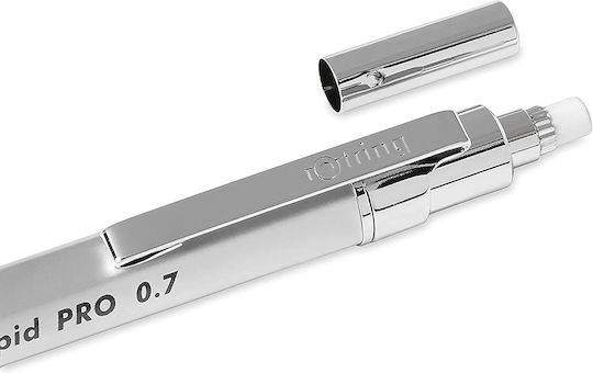 Rotring Rapid Pro Creion mecanic de desen Metalic 0.7mm cu Radiera 1buc Argintiu