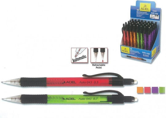 Adel Auto Μηχανικό Μολύβι 0.5mm 40τμχ (Διάφορα Χρώματα)
