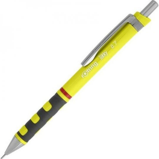Rotring Tikky Mechanischer Bleistift zum Zeichnen Kunststoff 0.7mm mit Radiergummi Neon Yellow 2007251