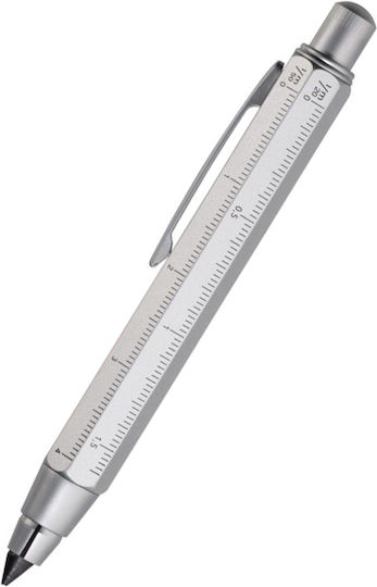 Troika Construction Mechanical Pencil for Drawing made of Brass with Sharpener 1pcs Silver