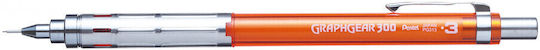 Pentel Graphgear 300 Μηχανικό Μολύβι Σχεδίου Πλαστικό 0.3mm 1τμχ Πορτοκαλί