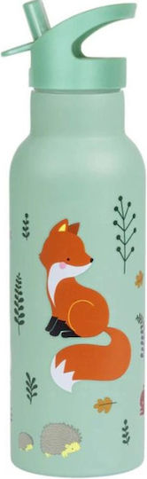 A Little Lovely Company Kids Water Bottle Thermos Unicorn Stainless Steel with Straw Non Spill Purple 500ml (Various Designs/Colours)