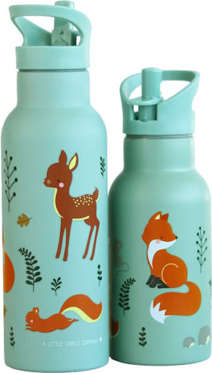 A Little Lovely Company Детска Бутилка Термос От Неръждаема Стомана Със Сламка Non Spill 500ml