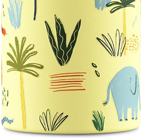 24Bottles Jungle Friends Kids Water Bottle Stainless Steel Yellow 250ml