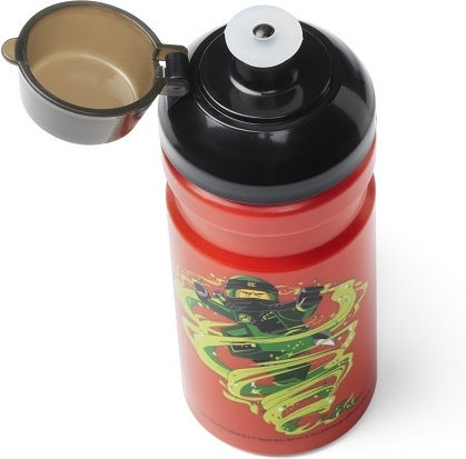 LEGO Ninjago Kids Water Bottle Ninjago Plastic with Straw 390ml (Various Designs/Colours)