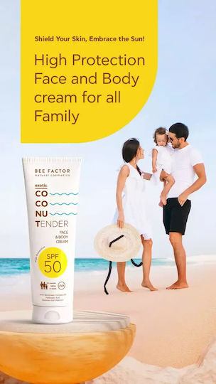 Bee Factor Exotic Coconut Tender Αντηλιακή Κρέμα Προσώπου και Σώματος SPF50