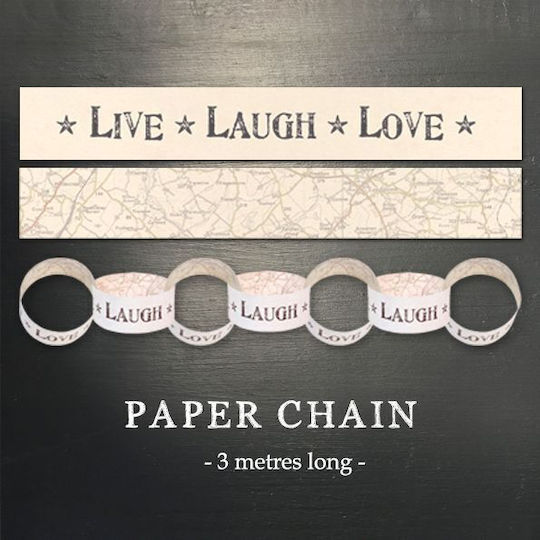 Synchronia Papierkette Live Laugh Love Girlande für Partydekorationen