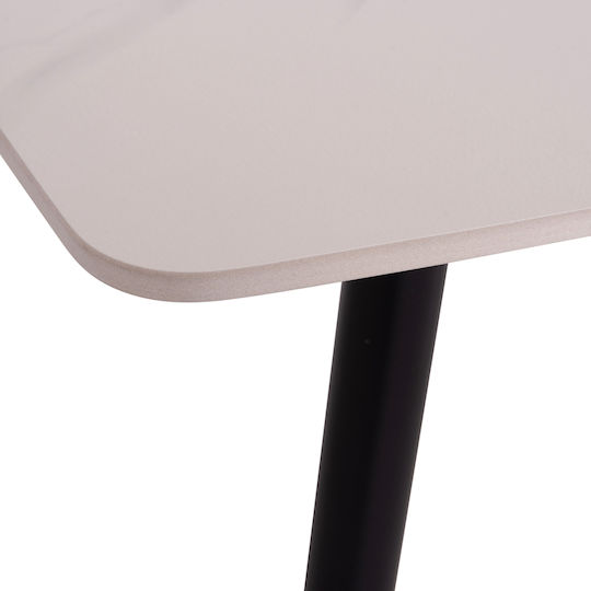 Raven Masă Sala de mese White Marble-black 160x80x74buc