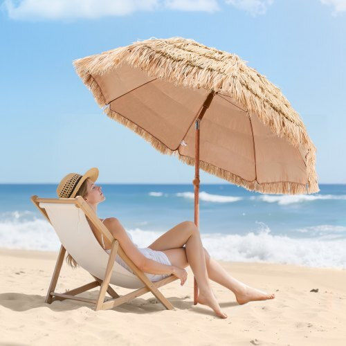 Vevor Umbrelă Pliabilă De Plajă Din Aluminiu Diametru 1.981m Bej