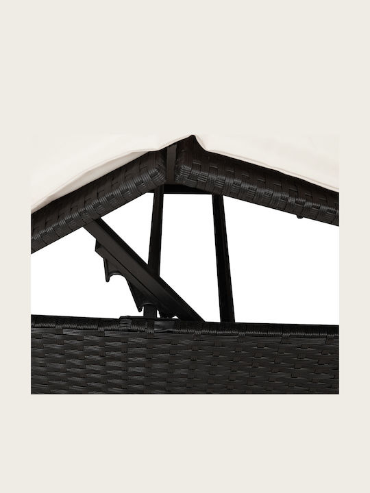 Ξαπλώστρα-Κρεβάτι Διπλό Rattan με Μαξιλάρι 203x128x202εκ.